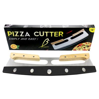 China High Quality Double Stocked Stainless Steel Handle Pizza Cutter Pizza Slicer Knife Cooking Tools for sale