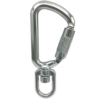 China Custom High Quality ALUMINUM ALLOY Swivel Hook with Triple Locking Action for Hammock Sandbag Backpack Aluminum Alloy Tool Lanyard for sale