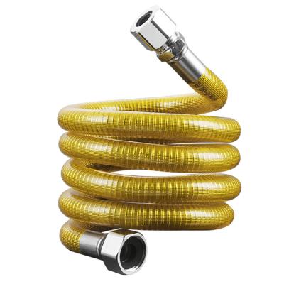 China High Quality Professionally Made Kitsch And Durable Strong Flexible Yellow Stainless Steel Gas Hose for sale