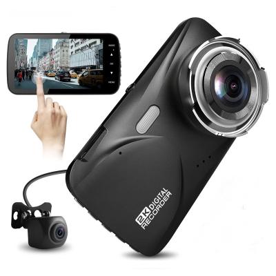 China Dual 4 Inch Wide Angle Black Box Lens Car Camera HD Waterproof Recorder With Night Vision Car Dvr for sale