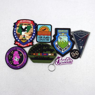 China Viable PVC 2D Rubber Patch Flag Factory Price PVC 3D Patch Soft PVC Velcro Patch For Jacket for sale