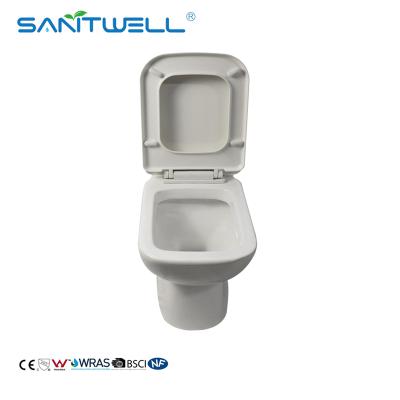 China Dual-Flow Toiletries Ceramic WC Suites Two Piece Rimless Wash Down Toilet for sale