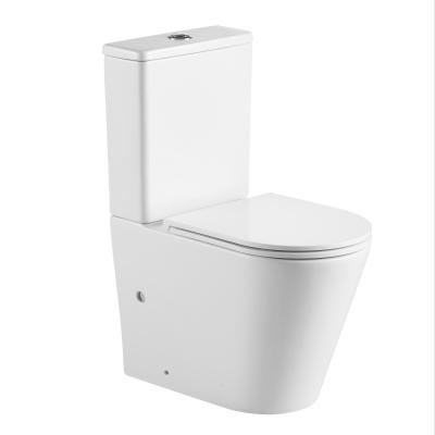 China Modern Bathroom Sanitary P-Trap Double-Flow Washdown Ceramic Ware Two Piece WC Toilet for sale