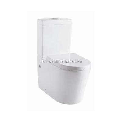 China Wonderful Double-Flow New Style Ceramic Washdown Two Piece Toilet With Soft Surface for sale