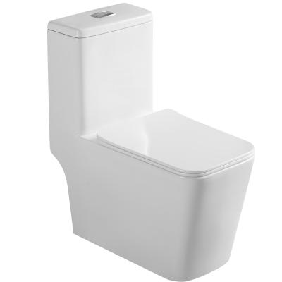 China Double-Flow Sanitary Ware White One-Piece Square Washdown Toilet In Chaozhou for sale