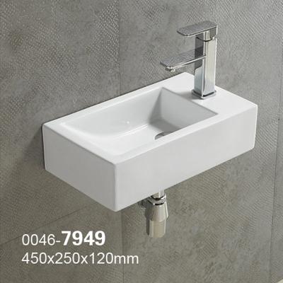 China High Tempreture Bathroom Wall Hung Small Ceramic Hand Wash Ceramic Basin For Project for sale