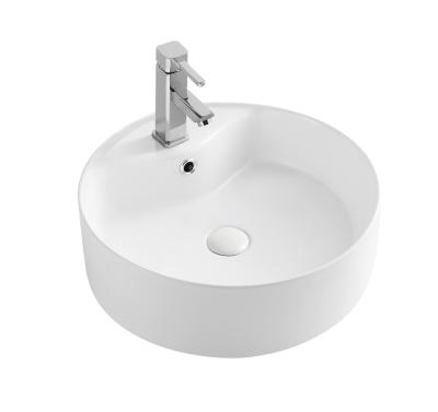 China Easy Clean White Bathroom Sink Cabinet Basin Ceramics Round Bathroom Sink for sale