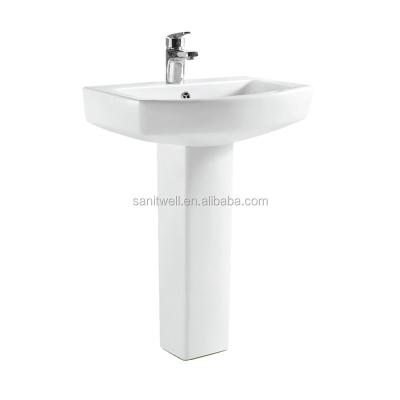 China Hot Selling Single Hole Soft Ceramic Art Wash Basin with Pedestal for Multifunctional Use for sale