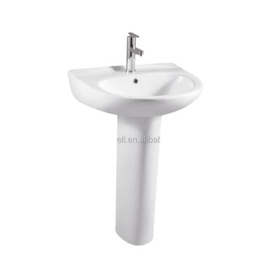 China New Style Sleek Freestanding Bathroom Ceramic Pedestal Hand Sink for sale