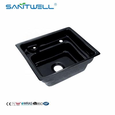 China Modern Sanitwell Spa Sink Black Shampoo Bowl ABS Plastic Beauty Salon Equipment For Hairdressers for sale