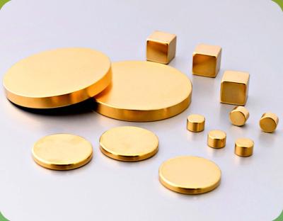 China Industrial Huge Gold Plated Disc Magnet Neodymium Magnet for sale