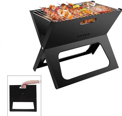 China Easily Assembled Portable BBQ Grills 13 Inch Stainless Steel Charcoal Table Top Outdoor Folding Portable BBQ Grills for sale