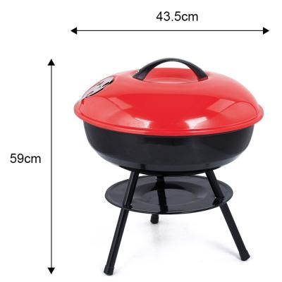 China Factory Supply Outdoor Portable Camping Kettle Garden Weber Cart Charcoal Grill Non-Stick Easily Assembled Smokeless Grill for sale