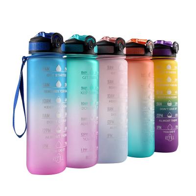 China Stocked Eco-friendly Plastic Outdoor Travel Water Bottle Mountaineering Straw Sports Customizable Kettle for sale