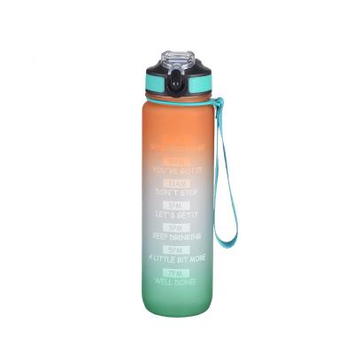 China Wholesale Plastic Bottle Stocked For Outdoor Sports Water Bottle Mountaineering Straw Sports Customizable Kettle for sale