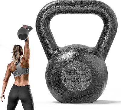 China 1 * Custom Cast Iron 8kg Factory Logo Black Kettlebells Weigh 8kg Weight Lifting Bodybuilding Gym Fitness Kettlebells Steel Mill for sale