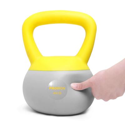 China Commercial Use Proiron 2kg Soft Kettlebells PVC Weighs For Weightlifting Kettlebells Core And Strength Training Safety Fitness Kettle Bell for sale