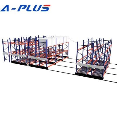 China Heavy Duty Automatic Moving Rack / Electric Moving Racking Corrosion Protection Solution With Floor Guide Rail for sale