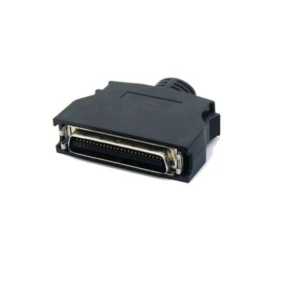 China Computer SCSI MDR 50Pin HPCN 50P Male Connector With ABS Hood Solder Type For Cable Assy for sale