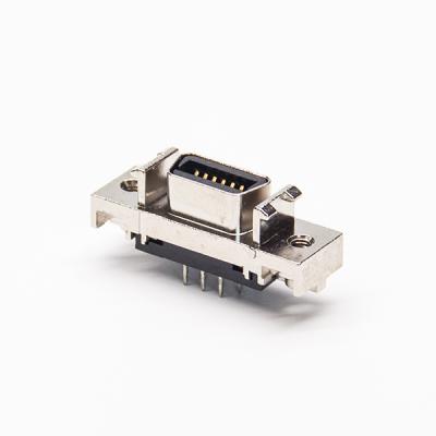 China Computer MDR 14 Pin Female Connector HPCN SCSI 14 Pin Pitch 1.27mm Vertical SCSI 14pin Female Socket DIP Type for sale