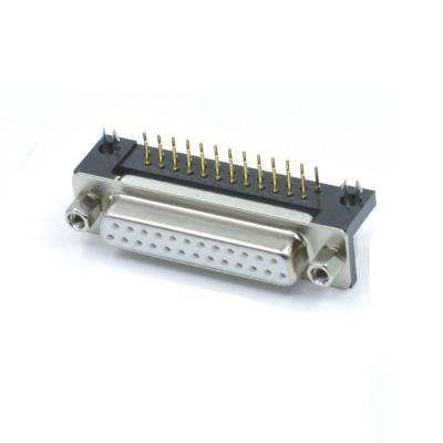 China Computer D-SUB 25 Pin Female Connector DIP Type R/A For PCB for sale