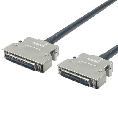 China Electronic SCSI 50 Pin Cable MDR 50Pin Male Cable With Metal Cover 1M SCSI 50 Pin Cable for sale