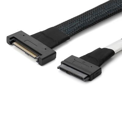 China Mini SAS U.2 Cable SFF-8639 68 Pin Male COMPUTER to NVME PCIe Cable SSD Female Extension Cable 0.6m for Server for sale