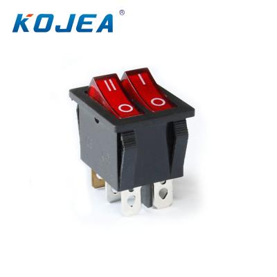 China General KCD3 15A 250VAC/20A 125V SPST /SPDT /DPST /DPDT dual scone electric switch kejian boat type with button switch light rocker switches with LED for sale