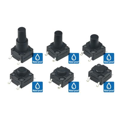 China 6x6 4 Pin Waterproof Momentary DIP Switch IP67 Micro Tact Switch 12V Waterproof PCB Tactile Switch Manufacturer TVJP for sale