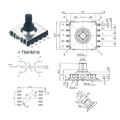 China 5 Direction 6 Pin 10x10mm SMD 4 Pin Push Center Multi Function Miniature Switch 5 Direction for sale