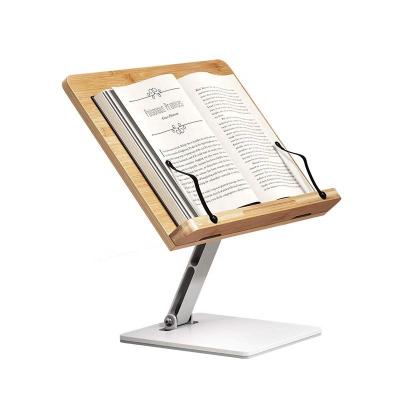 China Height Adjustable Bamboo Folding Adjustable Book Reading Stand Holder Suitable For Kids Adults for sale