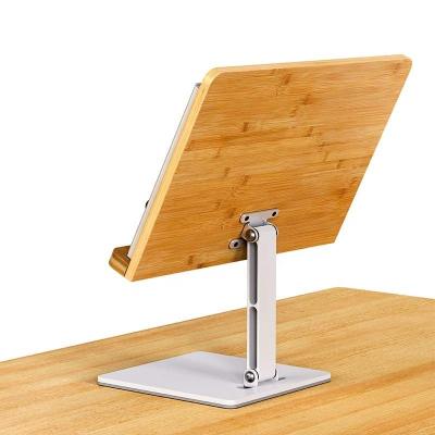 China Hot Selling Adjustable Bamboo Wooden Book Reading Stand Foldable Stand With Adjustable Height for sale