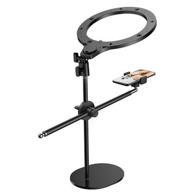 China Flexible PORTABLE Metal 360 Rotate Live Show Foldable Mobile Phone Ring Stand With Led Light for sale