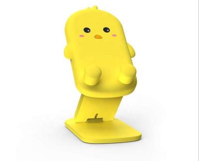 China Adjustable Silica gel portable small cute chick pattern universal phone holder stand for sale