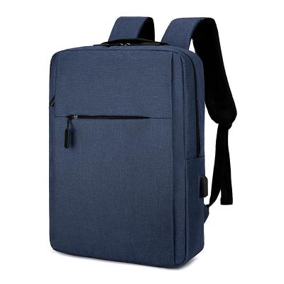 China With USB Blue Fashion Travel Office Laptop Backpack Rucksack Bag Blue Waterproof Custom Wholesale 2021 for sale