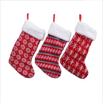 China Knit +lint Customized Decorative Christmas Ornament Linen Christmas Accessories Stocking DIY Diamond Christmas Stocking for sale