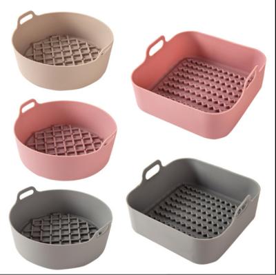 China Integrated/Split Silicone Carry Basket Air Fryer Silicone Mat Insulation Baking Mat Viable Air Fryer Silicone Pot for sale