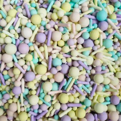 China New Disposable Colorful Mix Macaron Edible Cake Sprinkles Sugar Beads Sugar Sprinkles Edible Cake Decoration Sprinkles for sale