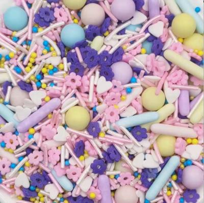 China New Disposable Colorful Mix Macaron Edible Cake Sprinkles Sugar Beads Sugar Sprinkles Edible Cake Decoration Sprinkles for sale