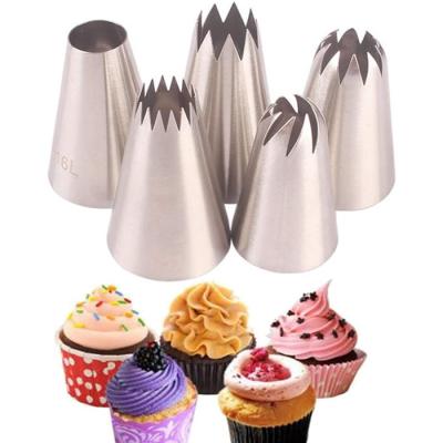 China New Viable Hot Sale 5PCS Stainless Steel Icing Piping Nozzles For Pastry Fondant Tools for sale