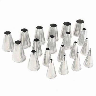 China Viable Professional Round Hole Stainless Steel Piping Tips Set For Pastry Fondant Cake Decorating Supplies for sale