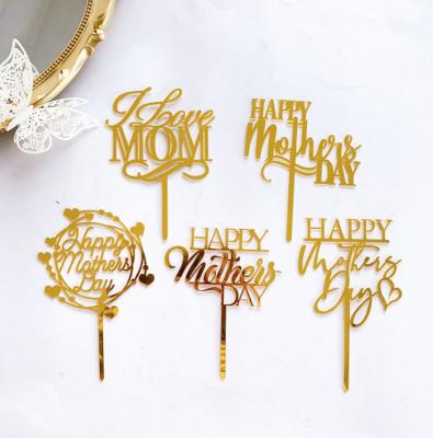 China New Design Mother's Day Party Cake Decoration Acrylic Insert Card Mother's Day Cake Topper Cake Decorating Accessories For Cake Decorating for sale