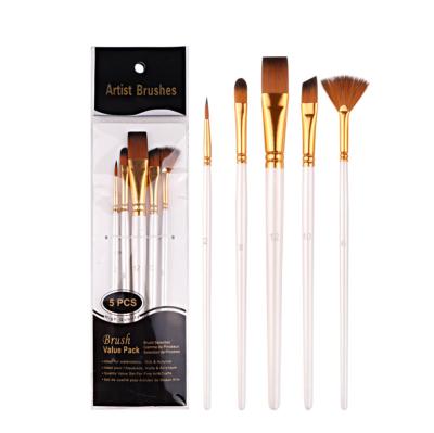 China Hot Selling 5 Pearl Viable Color Nylon Watercolor Brushes Cake Cookie Pen Baking Coloring Coloring Pen for DIY Baking for sale