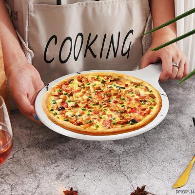 China Viable Custom Made Pizza Stone Plate Pizza Cutting Board Ceramic Oven Pizza Baking Marble Board for sale