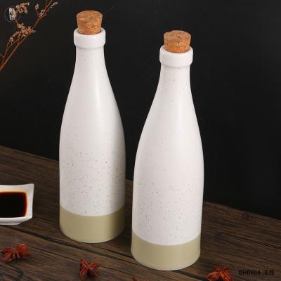 China Custom Logo 300ml Ceramic Oil Container Bottle Cooking Oil Bottle Microwavable Olive Oil Bottle for sale