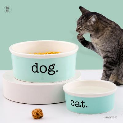 China Viable Non-Ceramic Porcelain Custom Logo Double Bowl Cat Dog Bowl Slip Drinking Bowl Cat Bowl for sale