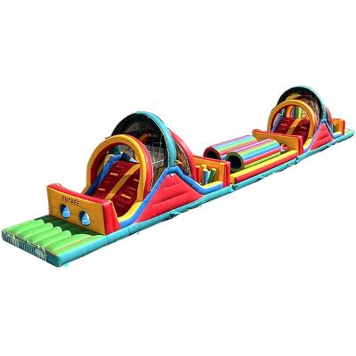 China 14 Years up Extra Long Inflatable Obstacle Course for Commercial Adults Outdoor Fun for sale