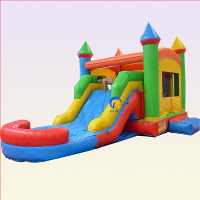 China Customized Color Commercial Grade Pvc Rainbow Inflatable Bounce House with Slide Combo for sale