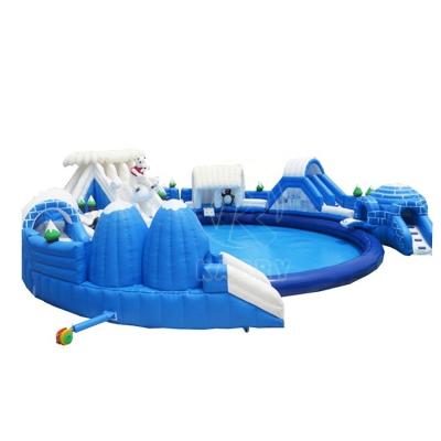 China Oversized Pool Polar Bear Inflatable Water World with Customized Size Water Slides for sale