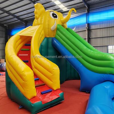 China Customized Color PVC Elephant Theme Inflatable Water Park Combo Slide for Playground for sale